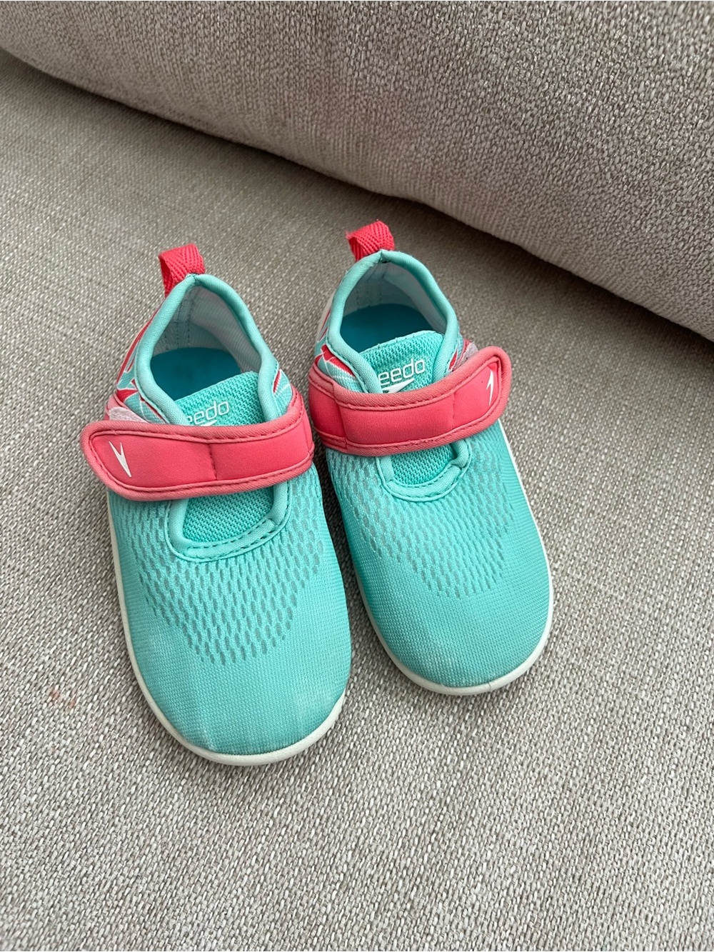 Speedo Kids Aqua and Coral Slip-On Water Shoes
